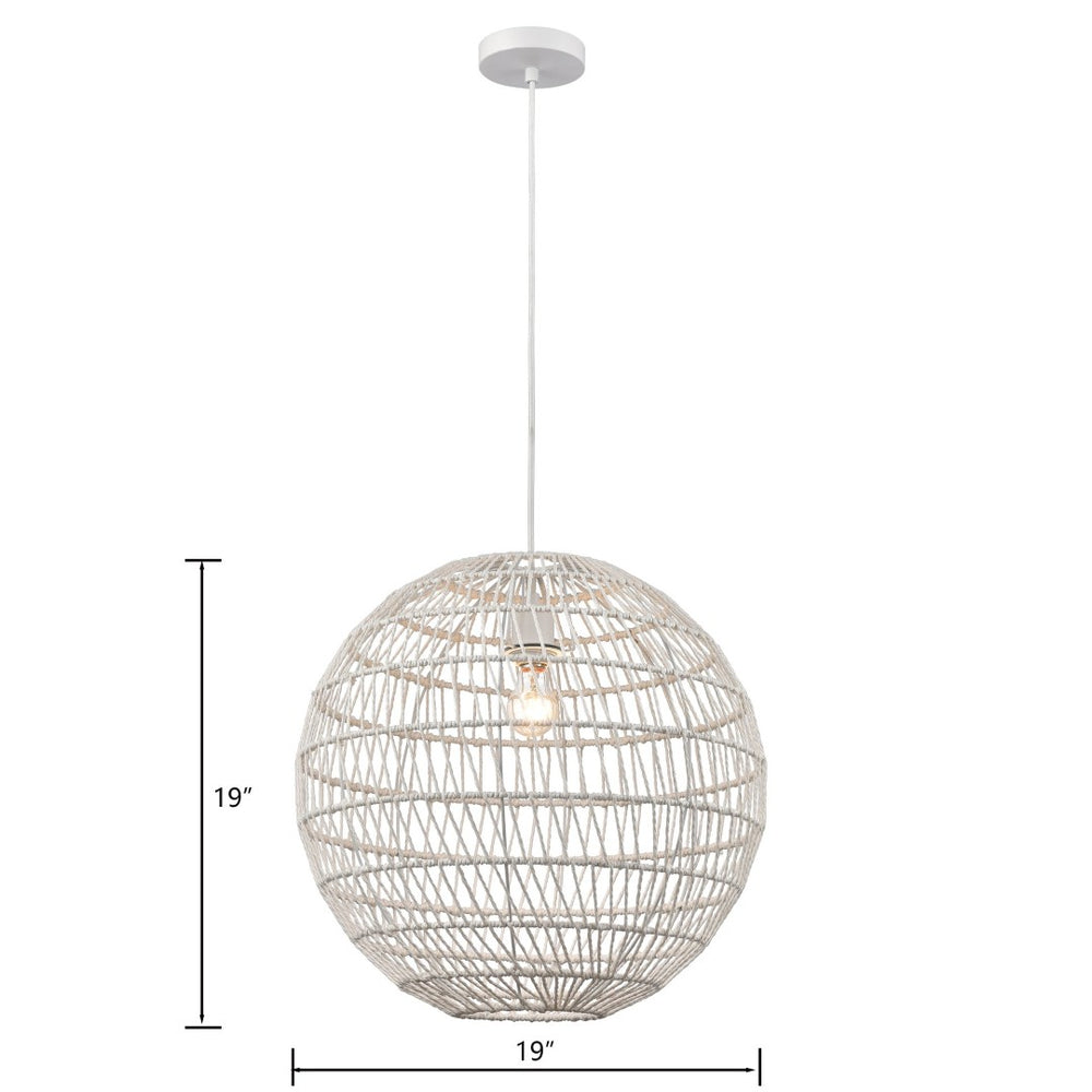 Atlas Simoom 19'' Wide 1-Light Pendant - Modern White Fixture for Stylish Task Lighting in Any Space CL11825-WH