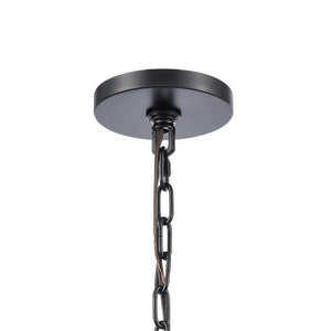 Atlas Solace 5-Light Pendant - 18” Wide Matte Black Fixture with Clear Ripple Glass for Modern Elegance CL11827-BK