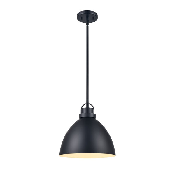 Atlas Somerville 12" Wide 1-Light Pendant in Matte Black – Stylish Urban Lighting for Any Space CL11828-BK1