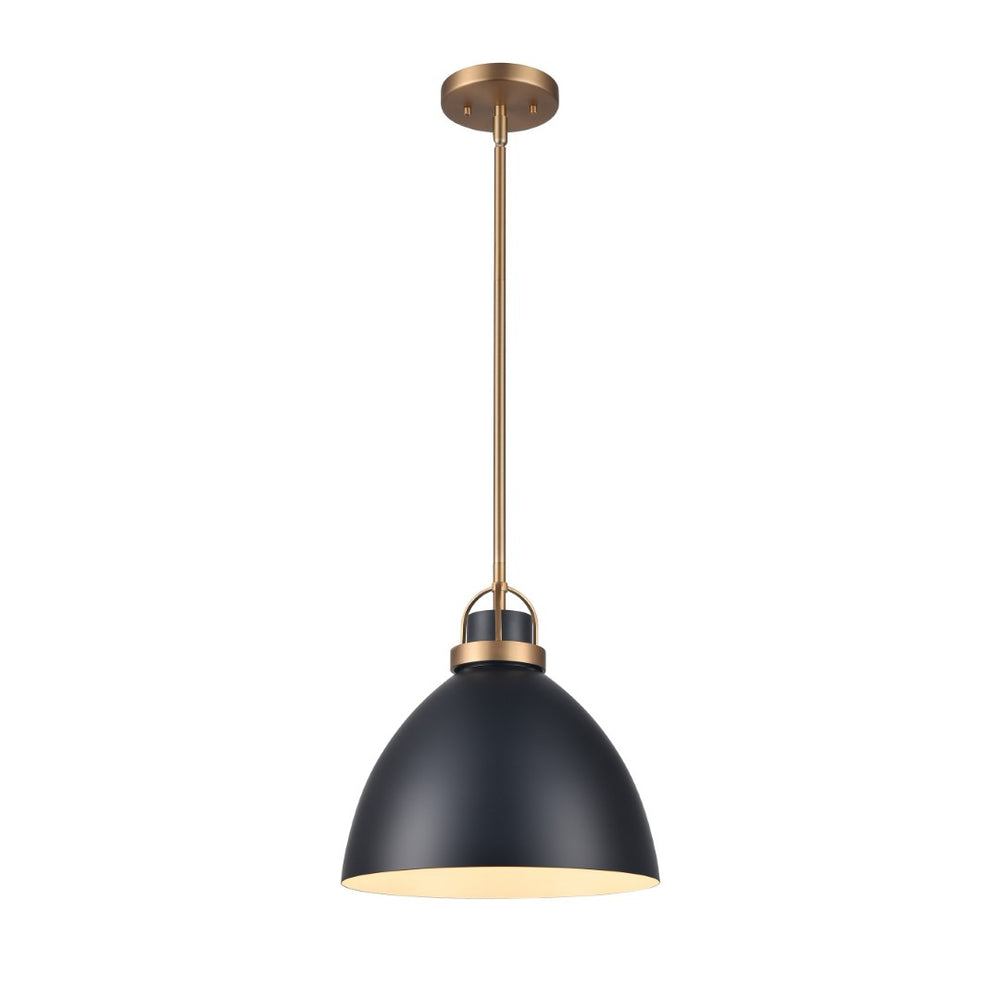 Atlas Somerville 12" Wide 1-Light Pendant - Urban Matte Black Design for Stylish Interiors & Easy Install CL11828-BK2