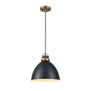 Atlas Somerville 12" Wide 1-Light Pendant - Urban Matte Black Design for Stylish Interiors & Easy Install CL11828-BK2
