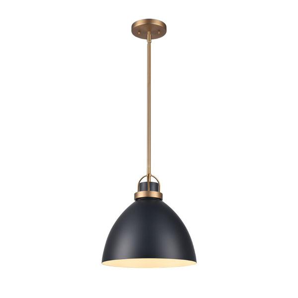 Atlas Somerville 12" Wide 1-Light Pendant - Urban Matte Black Design for Stylish Interiors & Easy Install CL11828-BK2