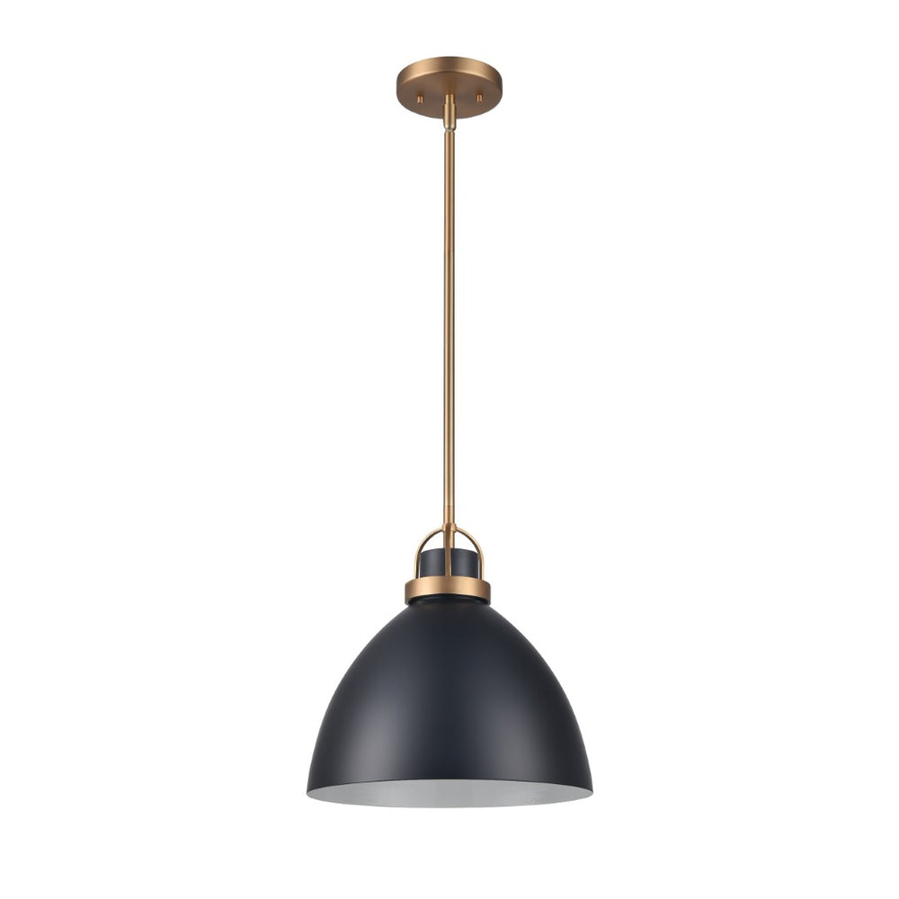 Atlas Somerville 12" Wide 1-Light Pendant - Urban Matte Black Design for Stylish Interiors & Easy Install CL11828-BK2