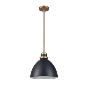 Atlas Somerville 12" Wide 1-Light Pendant - Urban Matte Black Design for Stylish Interiors & Easy Install CL11828-BK2