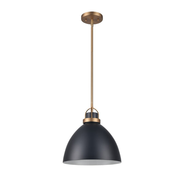 Atlas Somerville 12" Wide 1-Light Pendant - Urban Matte Black Design for Stylish Interiors & Easy Install CL11828-BK2