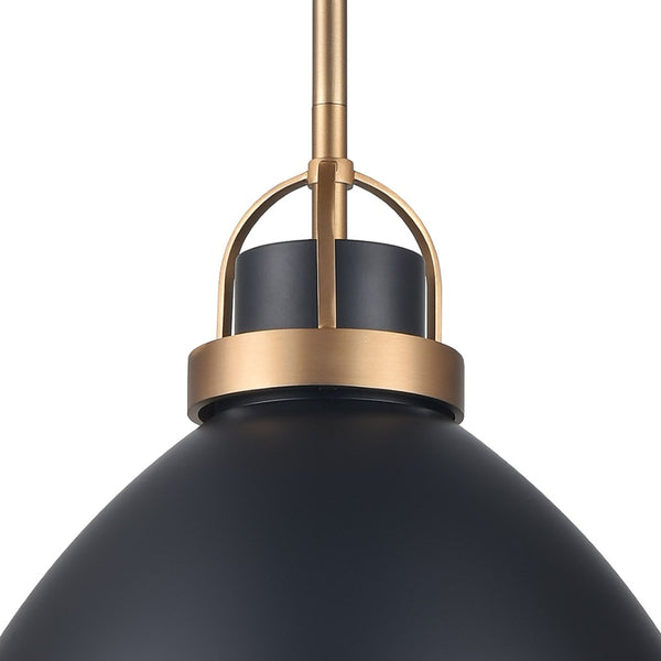 Atlas Somerville 12" Wide 1-Light Pendant - Urban Matte Black Design for Stylish Interiors & Easy Install CL11828-BK2