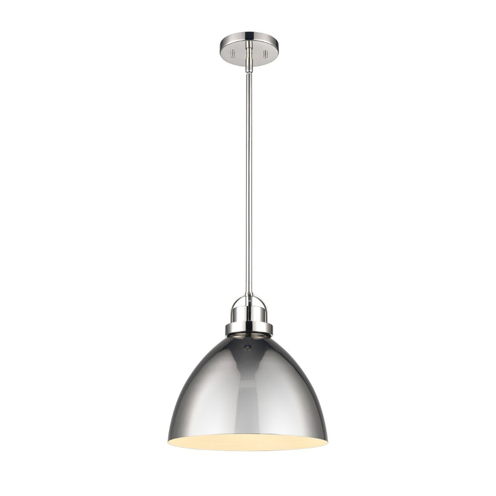 Atlas Somerville 12" Wide 1-Light Pendant - Modern Urban Style with Sculptural Shade for Elegant Illumination Polished Nickel CL11828-NK