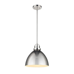 Atlas Somerville 12" Wide 1-Light Pendant - Modern Urban Style with Sculptural Shade for Elegant Illumination Polished Nickel CL11828-NK