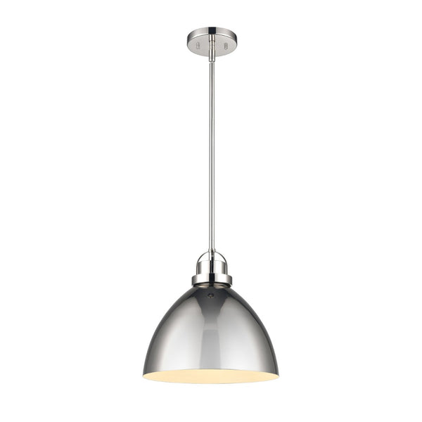 Atlas Somerville 12" Wide 1-Light Pendant - Modern Urban Style with Sculptural Shade for Elegant Illumination Polished Nickel CL11828-NK