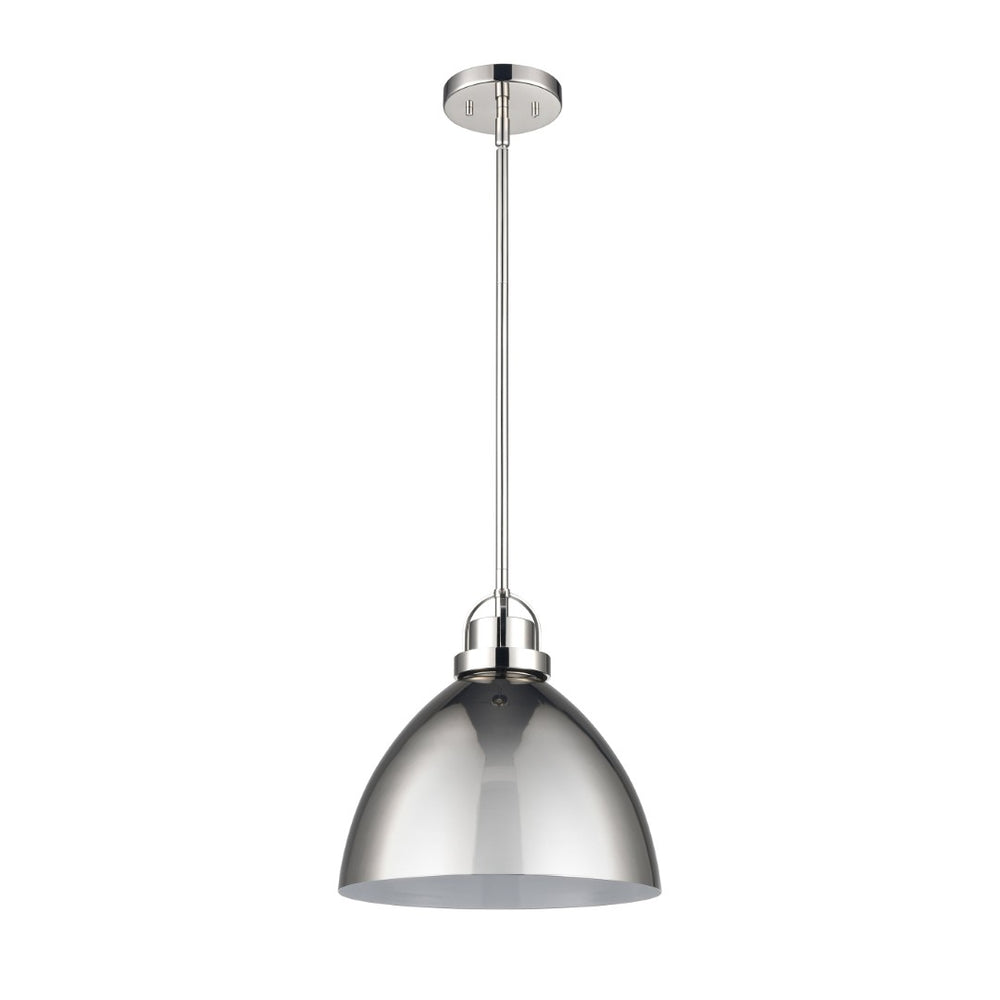 Atlas Somerville 12" Wide 1-Light Pendant - Modern Urban Style with Sculptural Shade for Elegant Illumination Polished Nickel CL11828-NK