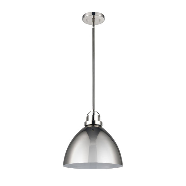 Atlas Somerville 12" Wide 1-Light Pendant - Modern Urban Style with Sculptural Shade for Elegant Illumination Polished Nickel CL11828-NK