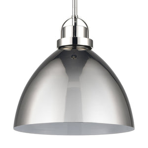 Atlas Somerville 12" Wide 1-Light Pendant - Modern Urban Style with Sculptural Shade for Elegant Illumination Polished Nickel CL11828-NK