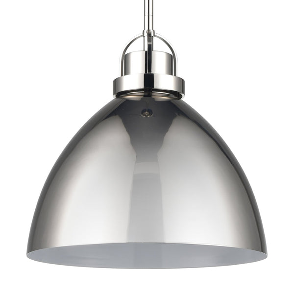 Atlas Somerville 12" Wide 1-Light Pendant - Modern Urban Style with Sculptural Shade for Elegant Illumination Polished Nickel CL11828-NK