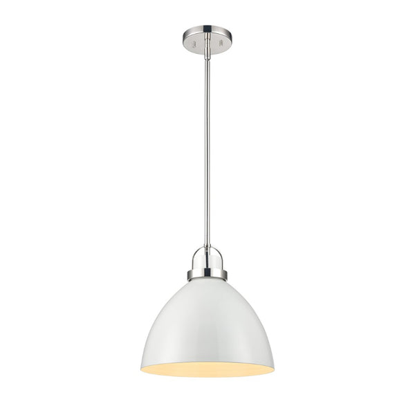 Atlas Somerville 12" Wide 1-Light Pendant - Modern Urban Style with Sculptural Shade for Elegant Illumination Gloss White CL11828-WH1