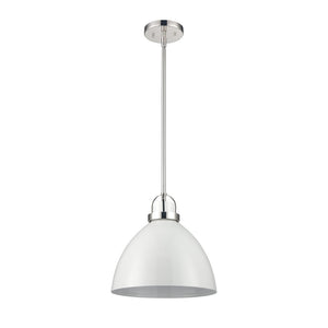 Atlas Somerville 12" Wide 1-Light Pendant - Modern Urban Style with Sculptural Shade for Elegant Illumination Gloss White CL11828-WH1