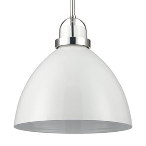 Atlas Somerville 12" Wide 1-Light Pendant - Modern Urban Style with Sculptural Shade for Elegant Illumination Gloss White CL11828-WH1