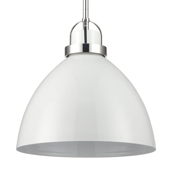 Atlas Somerville 12" Wide 1-Light Pendant - Modern Urban Style with Sculptural Shade for Elegant Illumination Gloss White CL11828-WH1