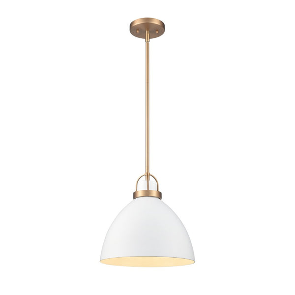 Atlas Somerville 12" Wide 1-Light Pendant - Modern Urban Style with Sculptural Shade for Elegant Illumination Matte White CL11828-WH2