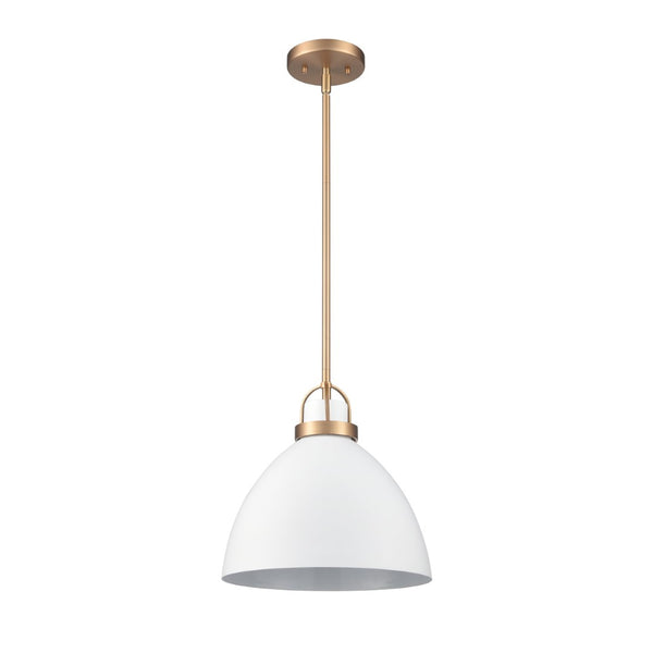 Atlas Somerville 12" Wide 1-Light Pendant - Modern Urban Style with Sculptural Shade for Elegant Illumination Matte White CL11828-WH2