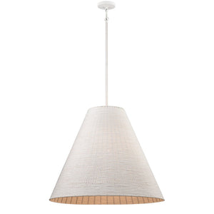 Atlas Sophie 3-Light Pendant - Artisan Braided Paper Rope Design for Modern Coastal Interiors White Coral 30'' CL11830-WH