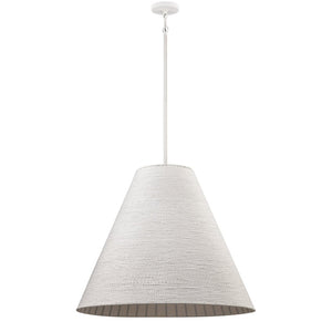 Atlas Sophie 3-Light Pendant - Artisan Braided Paper Rope Design for Modern Coastal Interiors White Coral 30'' CL11830-WH