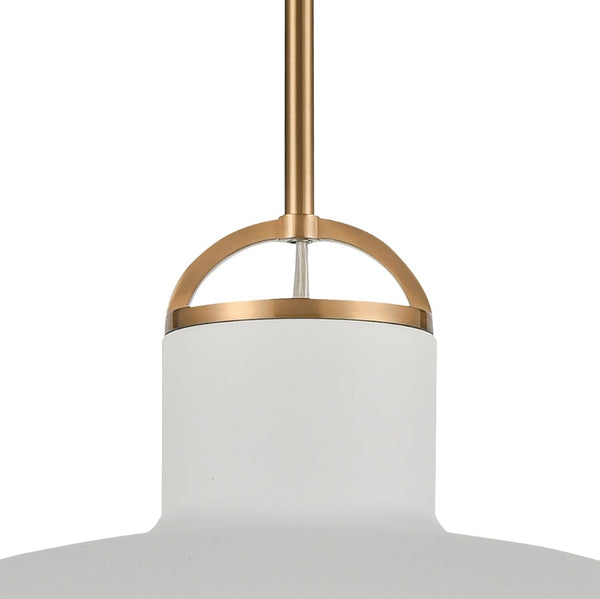 Atlas Surf Contemporary Coastal Pendant Light – Sleek Metal Shade for Modern Dining or Living Spaces Textured White 20'' CL11831-WH