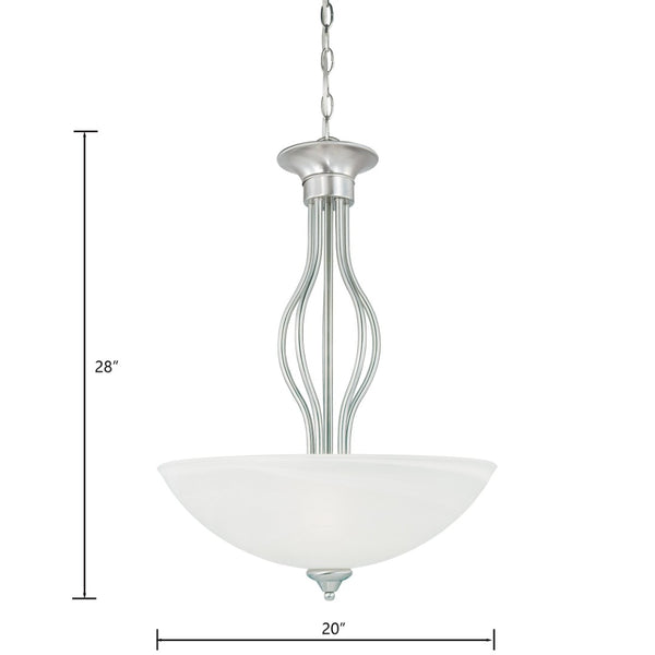 Atlas Tahoe 20'' Wide 3-Light Pendant - Timeless Brushed Nickel Fixture with Elegant Glass Shades CL11833-NK