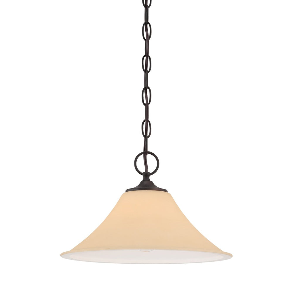 Atlas Treme 1-Light Pendant in Espresso Finish - Elegant Transitional Design with Opaque Glass Shade CL11836-BN