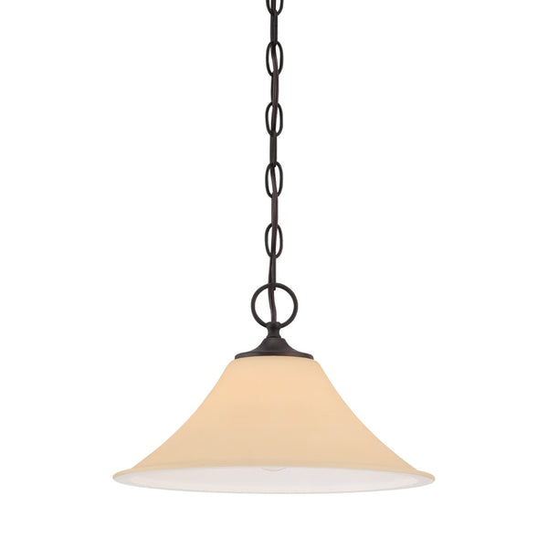Atlas Treme 1-Light Pendant in Espresso Finish - Elegant Transitional Design with Opaque Glass Shade CL11836-BN
