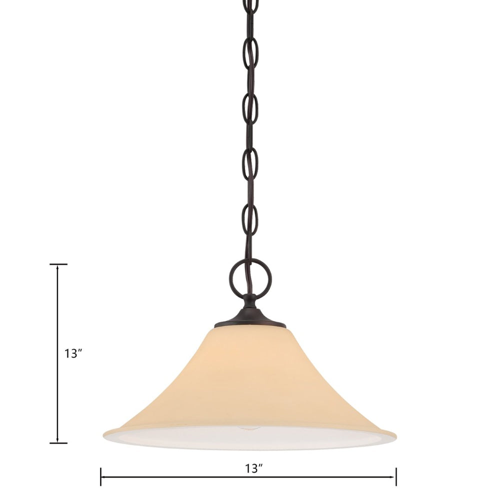 Atlas Treme 1-Light Pendant in Espresso Finish - Elegant Transitional Design with Opaque Glass Shade CL11836-BN