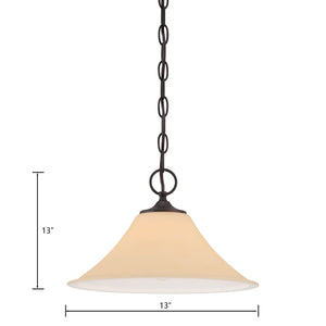 Atlas Treme 1-Light Pendant in Espresso Finish - Elegant Transitional Design with Opaque Glass Shade CL11836-BN