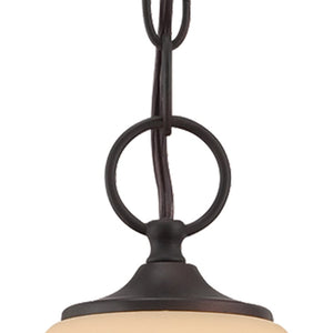 Atlas Treme 1-Light Pendant in Espresso Finish - Elegant Transitional Design with Opaque Glass Shade CL11836-BN