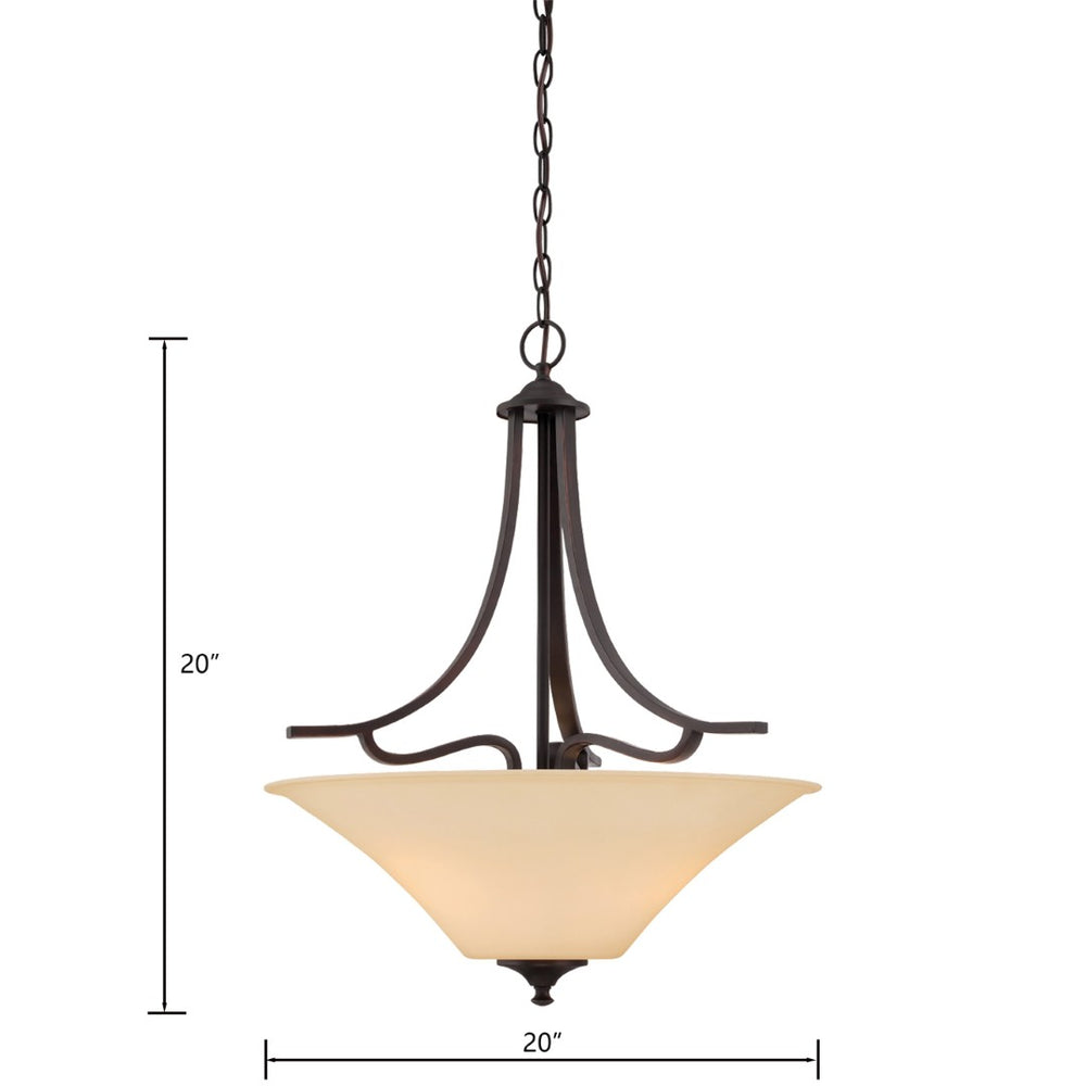 Atlas Treme 20" 3-Light Pendant - Transitional Design with Elegant Tulip Glass Shades for Stylish Spaces Espresso CL11837-BN