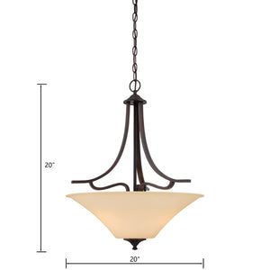 Atlas Treme 20" 3-Light Pendant - Transitional Design with Elegant Tulip Glass Shades for Stylish Spaces Espresso CL11837-BN