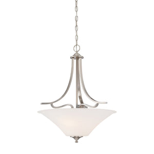 Atlas Treme 20" 3-Light Pendant - Transitional Design with Elegant Tulip Glass Shades for Stylish Spaces Brushed Nickel CL11837-NK