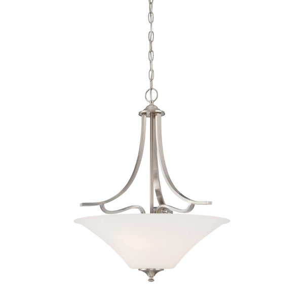 Atlas Treme 20" 3-Light Pendant - Transitional Design with Elegant Tulip Glass Shades for Stylish Spaces Brushed Nickel CL11837-NK