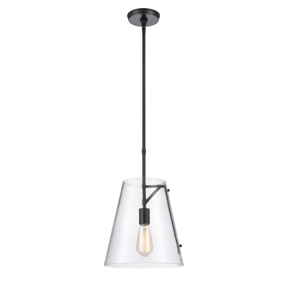Atlas Trustle 11'' Wide 1-Light Pendant - Modern-Industrial Design for Stunning Ambient Illumination Matte Black CL11839-BK