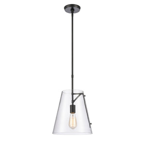Atlas Trustle 11'' Wide 1-Light Pendant - Modern-Industrial Design for Stunning Ambient Illumination Matte Black CL11839-BK