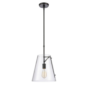 Atlas Trustle 11'' Wide 1-Light Pendant - Modern-Industrial Design for Stunning Ambient Illumination Matte Black CL11839-BK