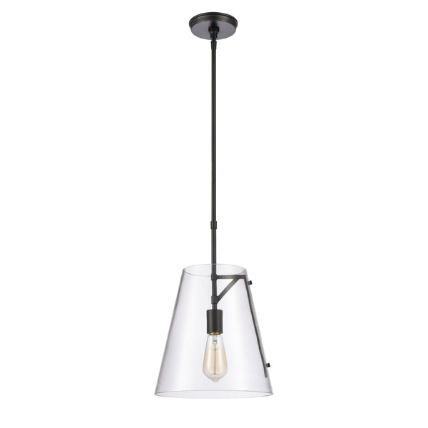 Atlas Trustle 11'' Wide 1-Light Pendant - Modern-Industrial Design for Stunning Ambient Illumination Matte Black CL11839-BK