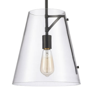 Atlas Trustle 11'' Wide 1-Light Pendant - Modern-Industrial Design for Stunning Ambient Illumination Matte Black CL11839-BK