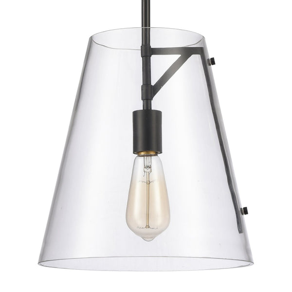 Atlas Trustle 11'' Wide 1-Light Pendant - Modern-Industrial Design for Stunning Ambient Illumination Matte Black CL11839-BK
