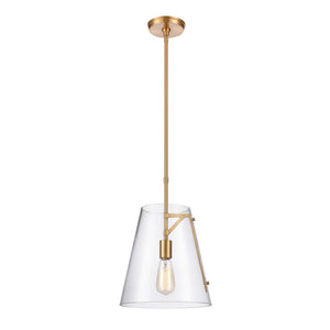 Atlas Trustle 11'' Wide 1-Light Pendant - Modern-Industrial Design for Stunning Ambient Illumination Satin Brass CL11839-BS