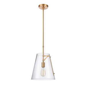 Atlas Trustle 11'' Wide 1-Light Pendant - Modern-Industrial Design for Stunning Ambient Illumination Satin Brass CL11839-BS