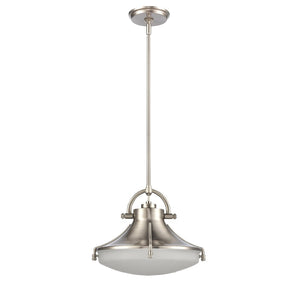 Atlas Urbanite 13'' Wide Industrial Pendant Light with Unique Glass Diffuser for Modern Interiors Satin Nickel CL11840-NK