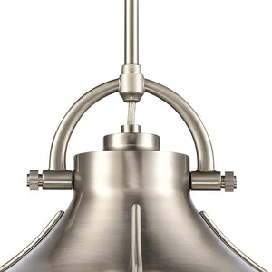 Atlas Urbanite 13'' Wide Industrial Pendant Light with Unique Glass Diffuser for Modern Interiors Satin Nickel CL11840-NK
