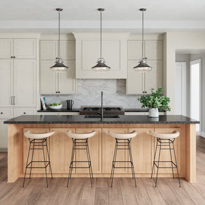 Atlas Urbanite 13'' Wide Industrial Pendant Light with Unique Glass Diffuser for Modern Interiors Weathered Zinc CL11840-SV