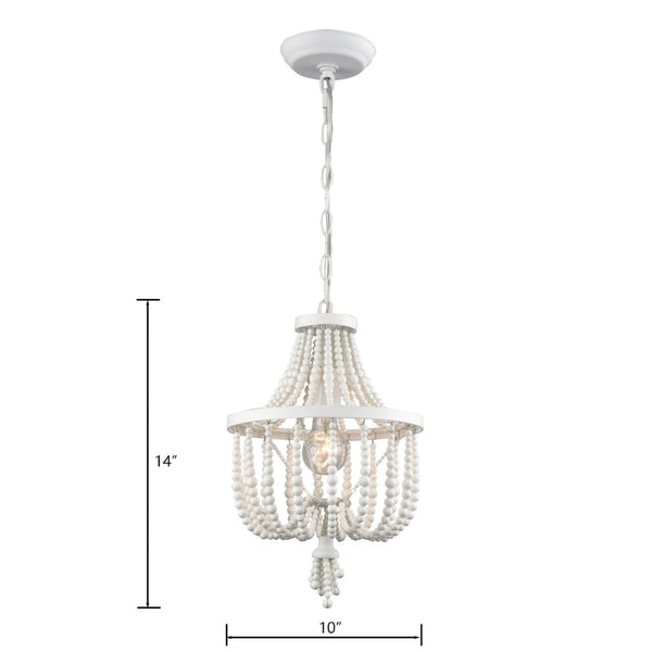 Atlas Virgin Queen 10" Wide 1-Light Mini Pendant - Modern White Metal Accent for Versatile Indoor Lighting CL11843-WH