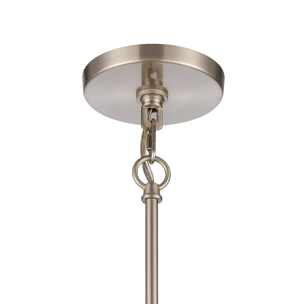 Atlas White Burlap Pendant Light - Elegant Coastal Charm with Satin Nickel Accents for Stylish Spaces Ocean Blue 10'' CL11845-WH