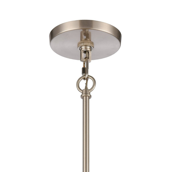 Atlas White Burlap Pendant Light - Elegant Coastal Charm with Satin Nickel Accents for Stylish Spaces Ocean Blue 14'' CL11846-WH